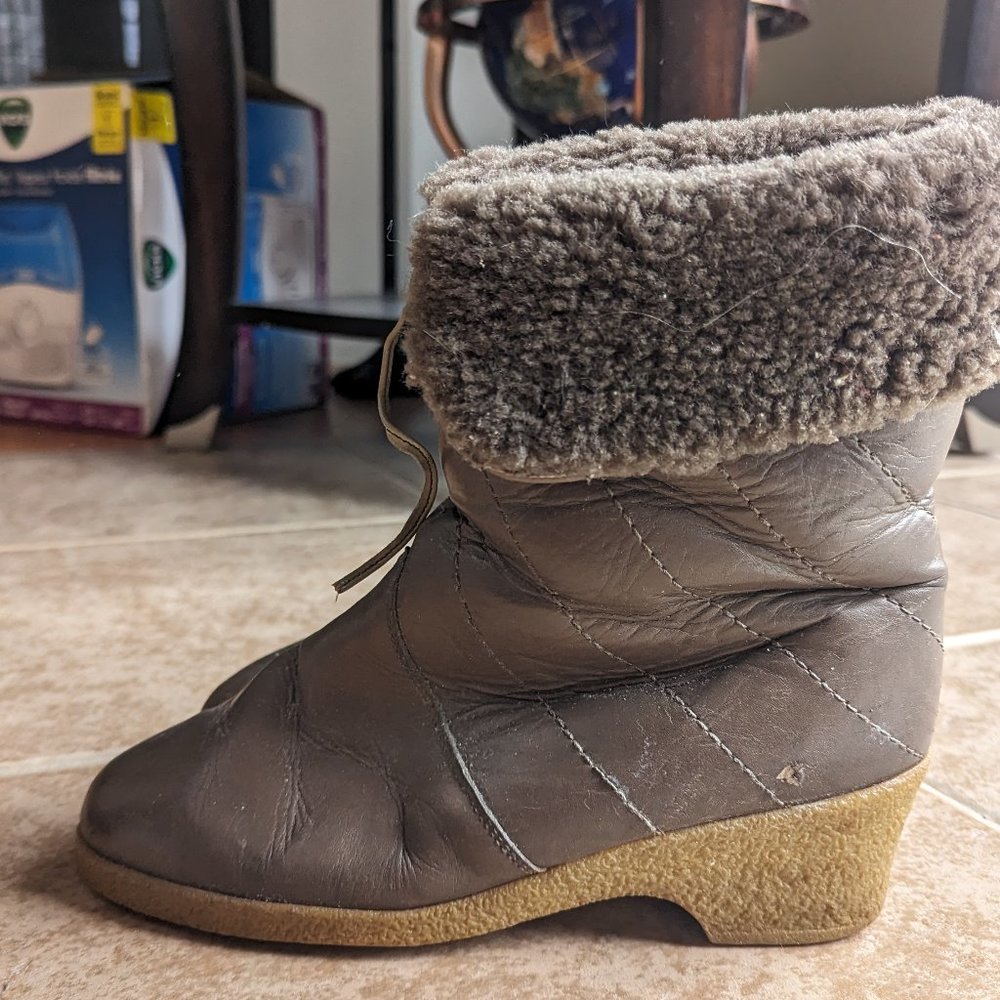 Ara Leather and Sheep Wool Booties